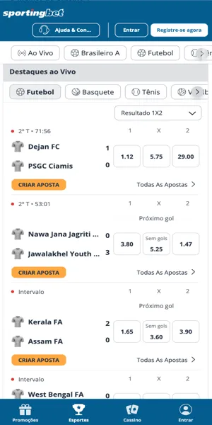 P&aacute;gina principal da Sportingbet