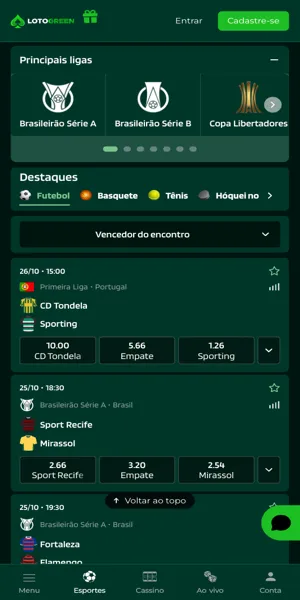 Imagem da p&aacute;gina inicial da Lotogreen