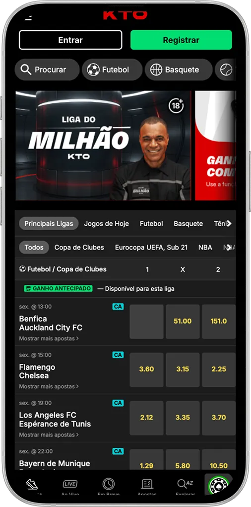 Tela principal da KTO