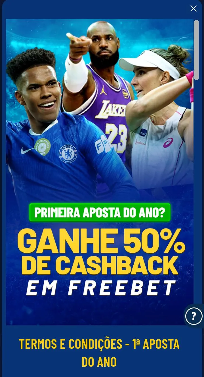 Oferta primeira aposta do ano da Galera Bet