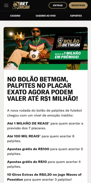 Imagem da p&aacute;gina da promo&ccedil;&atilde;o Bol&atilde;o BetMGM