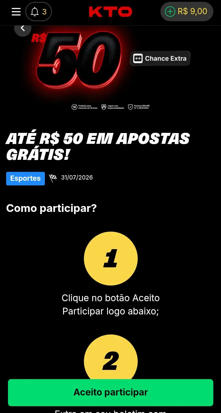 Oferta Chance Extra da KTO