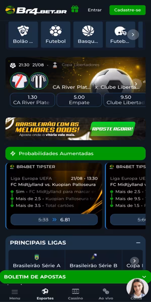 p&aacute;gina de apostas esportivas da BR4BET