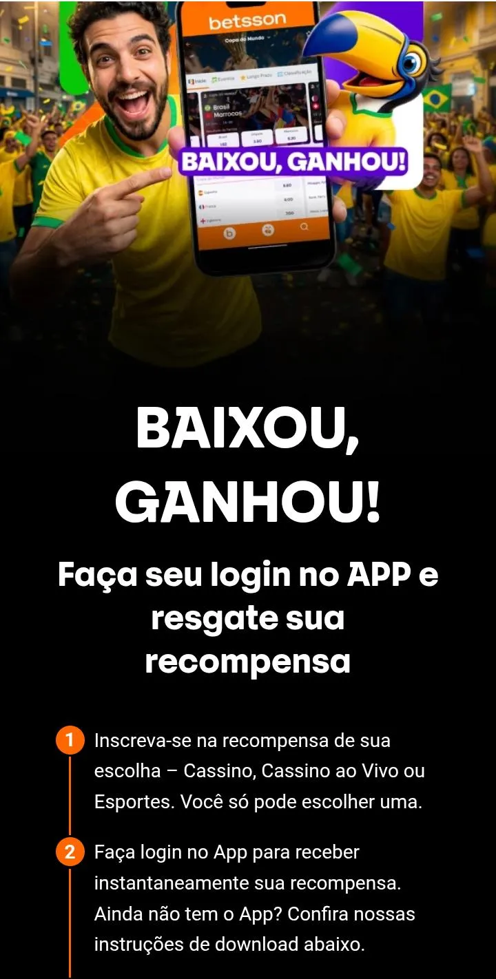 Oferta Baixou Ganhou da Betsson