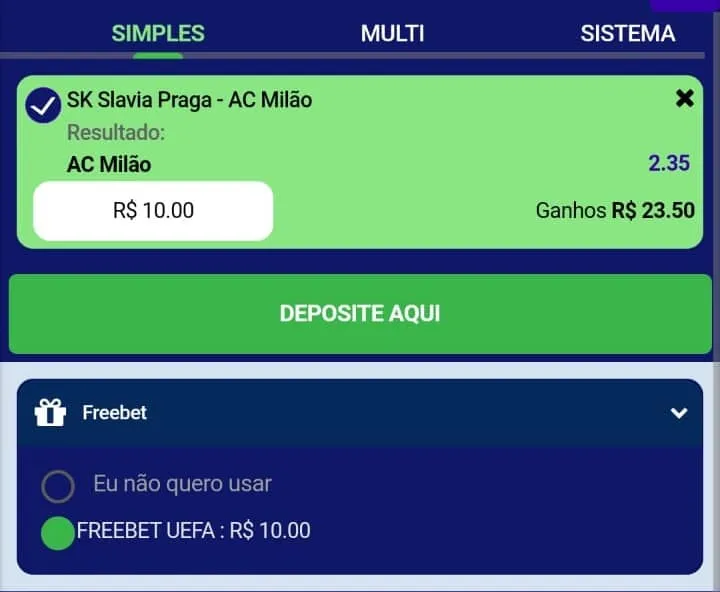 Freebet de R$10 no Esportes da Sorte