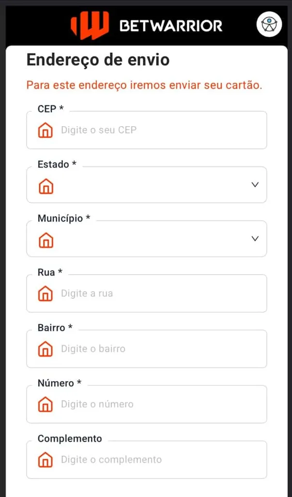 Terceira e &uacute;ltima parte do formul&aacute;rio de registro com informa&ccedil;&otilde;es sobre seu endere&ccedil;o f&iacute;sico atualizado. 