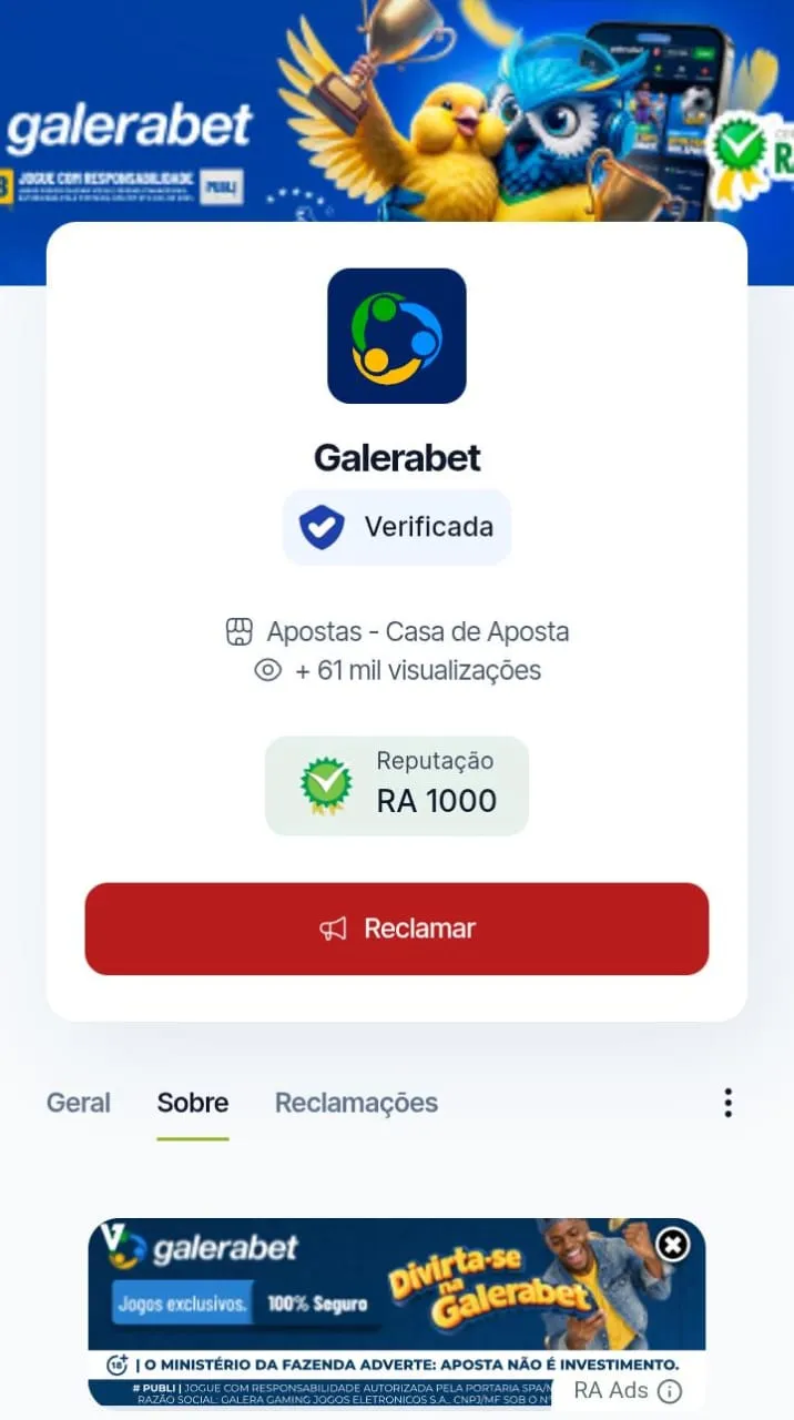 Galera Bet no Reclame Aqui