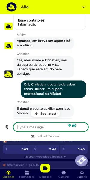 Imagem do processo de atendimento ao cliente na Alfabet