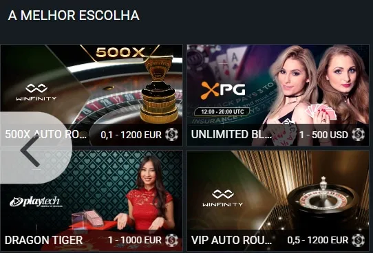 Cassino ao vivo da 1xbet