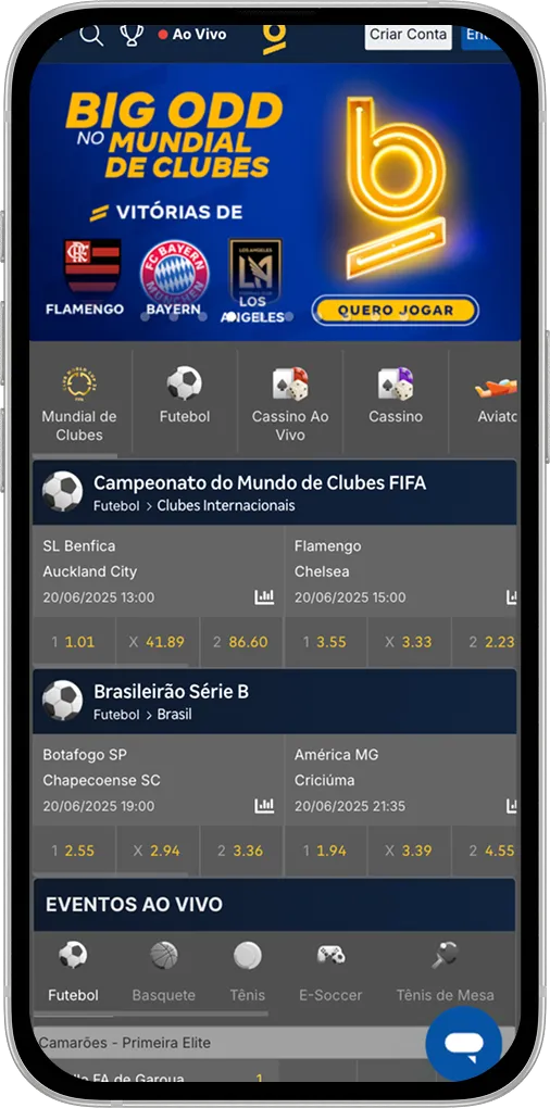 Tela inicial da plataforma de apostas Betnacional com saque rápido