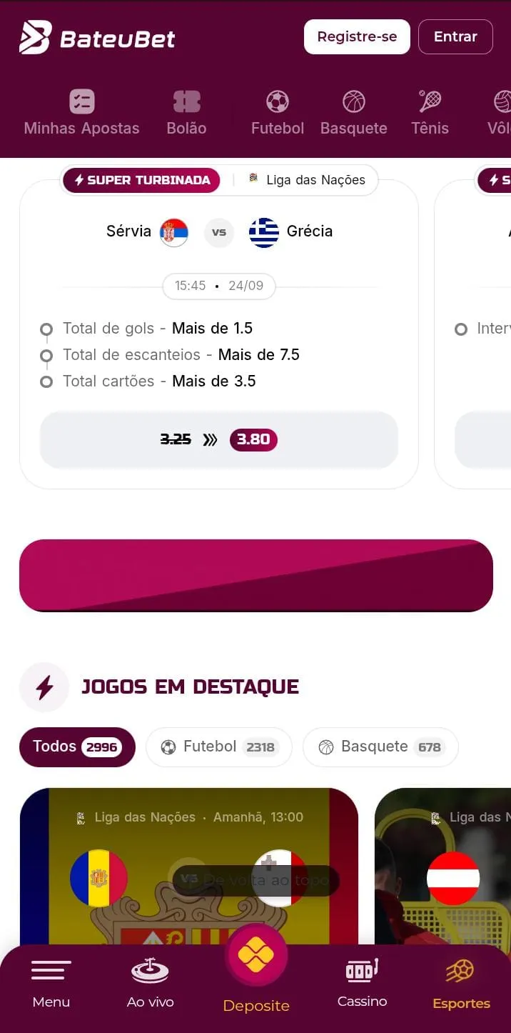 Super Turbinada no jogo S&eacute;rvia vs Gr&eacute;cia na BateuBet