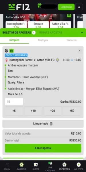 Imagem de um bilhete usando superodds