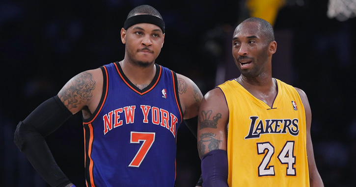 Carmelo diz que adoraria jogar com Kobe