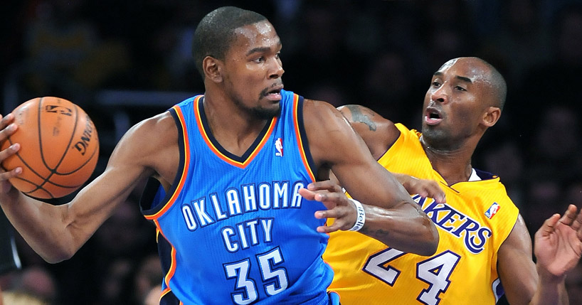 Confira o duelo entre Kobe Bryant e Kevin Durant