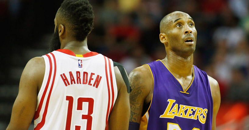 Confira o duelo entre Kobe Bryant e James Harden