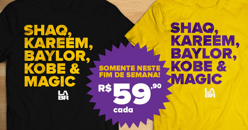 Camisa Lendários Lakers de R$ 69,90 por R$ 59,90