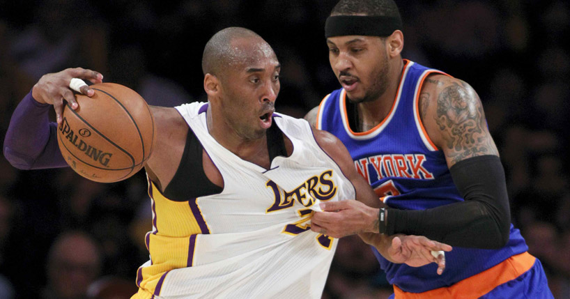 Confira como foi o último duelo entre Carmelo Anthony e Kobe Bryant