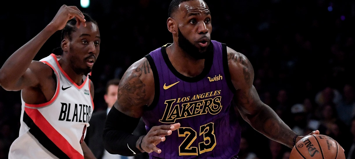 Em noite histórica de LeBron James, Lakers bate Portland Trail Blazers