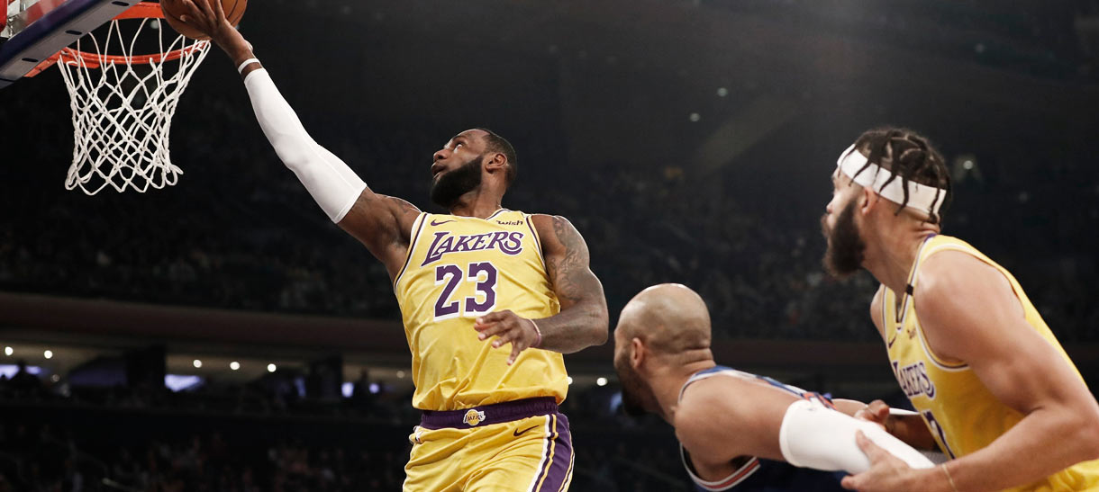 LeBron e Davis comandam vitória do Lakers sobre o Knicks