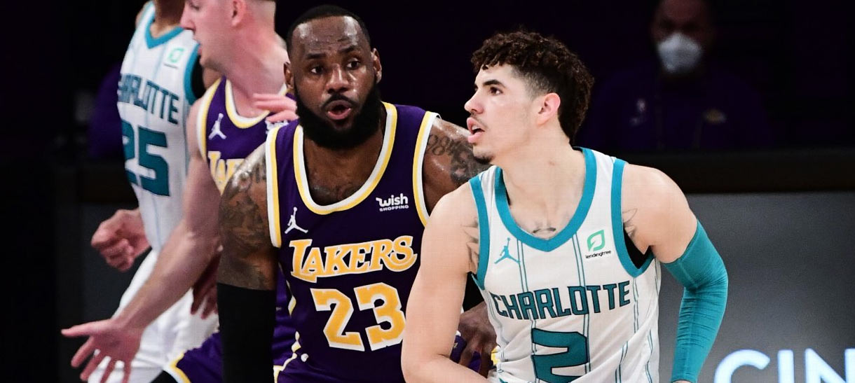 NBA: LeBron James reage empolgado depois do seu primeiro confronto contra LaMelo Ball