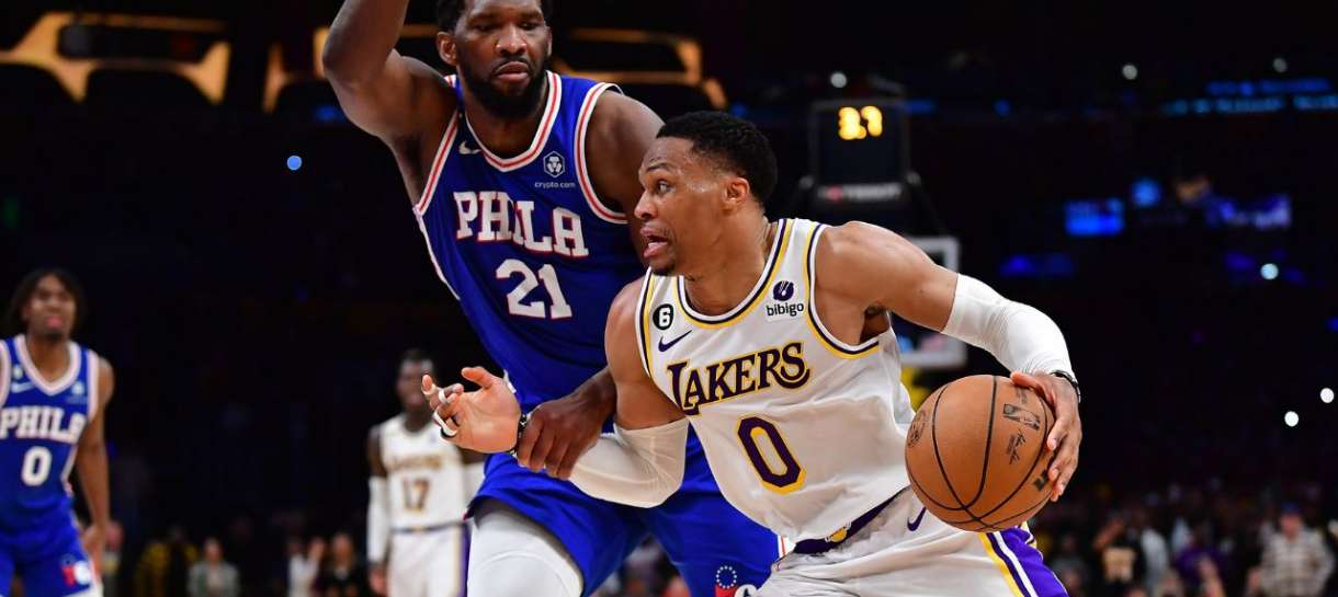 NBA: Vídeo mostra falta de Embiid sobre Westbrook em momento crucial entre Lakers e Sixers