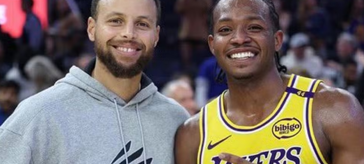 NBA: Lenda do Lakers reage a encontro entre calouro e Stephen Curry