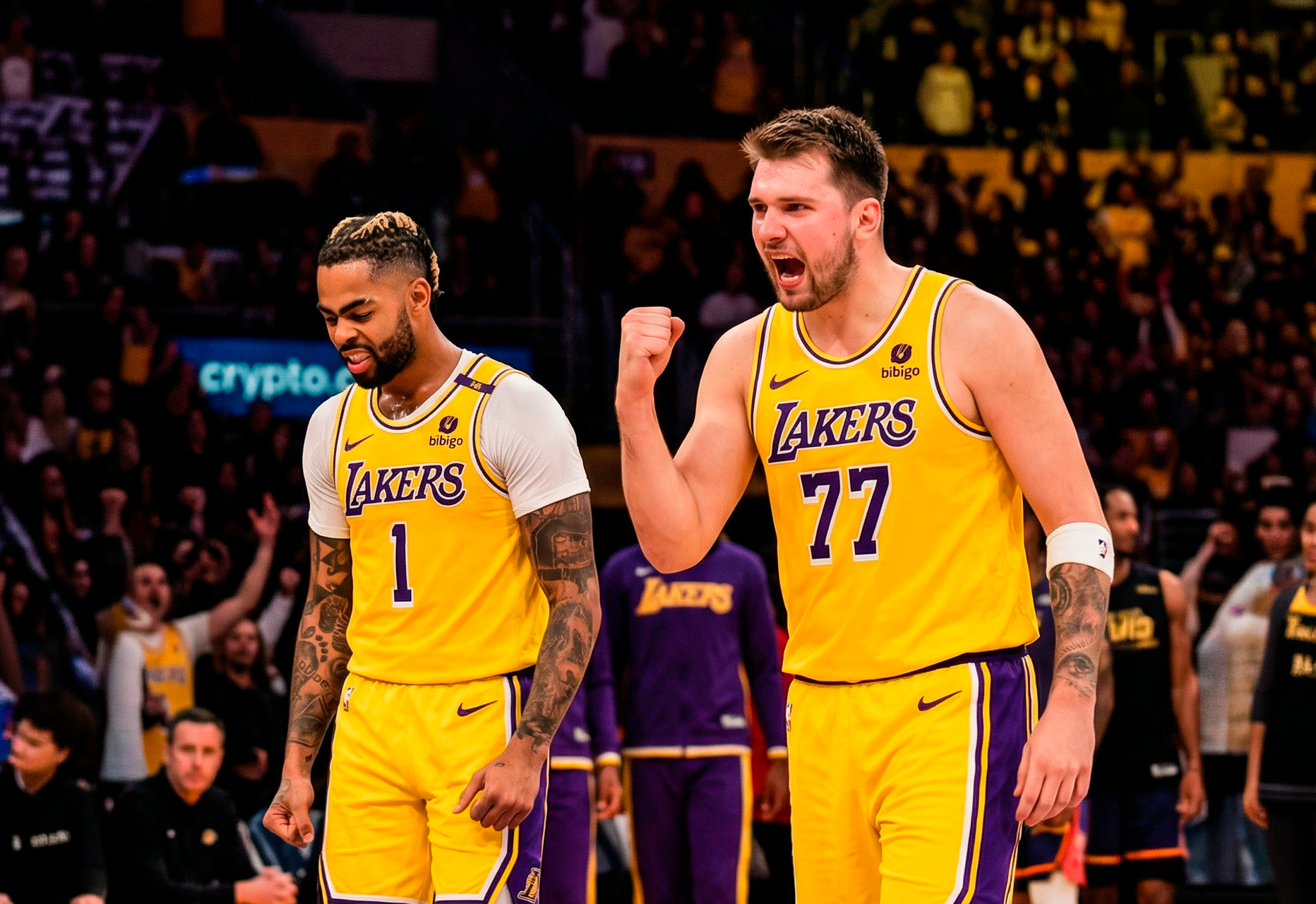 Em noite de 60 pontos, Doncic bate recorde de D’Angelo Russell no Lakers