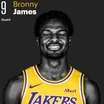 Bronny James, armador do Lakers na temporada 2026-27