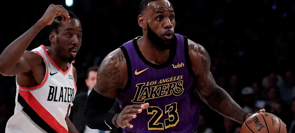 Em noite histórica de LeBron James, Lakers bate Portland Trail Blazers